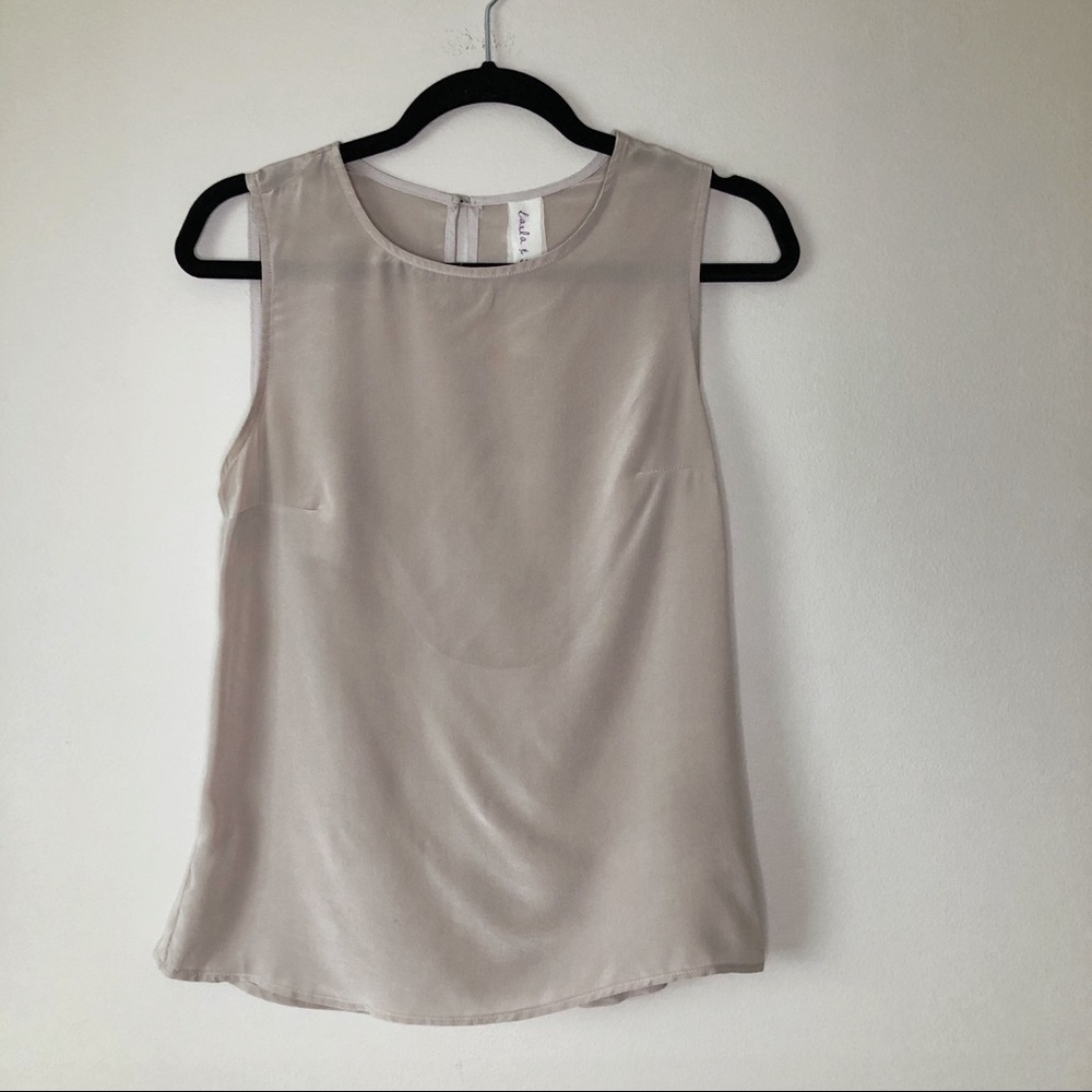 Anthro Laila & Savannah beige nude silk top XS